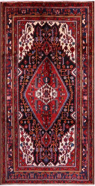 Black New Authentic Persian Nahavand Wool Rug - 5' 6" X 10' 9" - Golden Nile