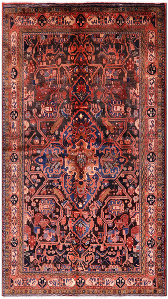 Black New Persian Nahavand Wool Rug - 5' 7" X 9' 10" - Golden Nile