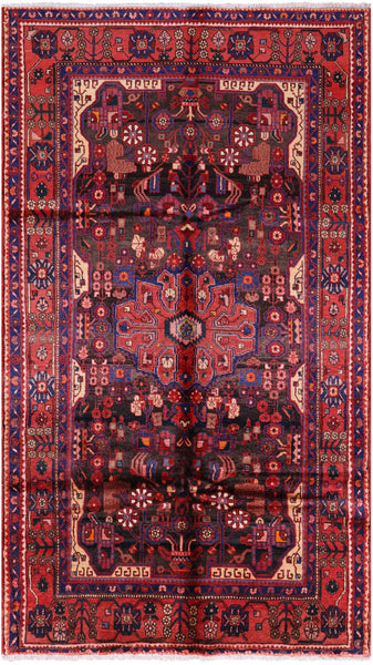 Authentic Persian Nahavand Hand Knotted Rug - 5' 6" X 9' 10" - Golden Nile