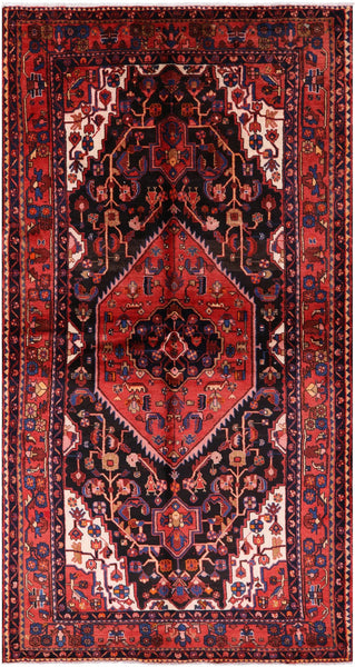 Black Authentic Persian Nahavand Area Rug - 5' 9" X 10' 10" - Golden Nile