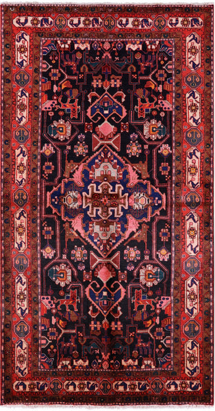 Black New Authentic Persian Nahavand Rug - 5' 0" X 9' 5" - Golden Nile