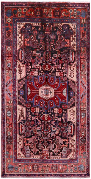 Black New Authentic Persian Nahavand Wool Rug - 5' 2" X 10' 0" - Golden Nile
