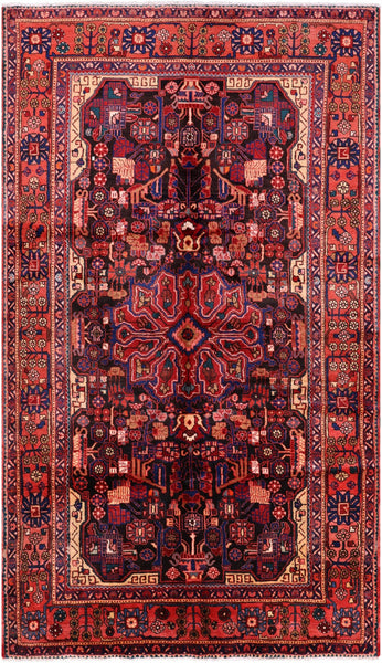 Black New Authentic Persian Nahavand Area Rug - 5' 5" X 9' 3" - Golden Nile