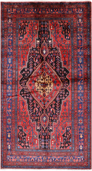 Black New Authentic Persian Nahavand Handmade Wool Rug - 5' 0" X 9' 5" - Golden Nile