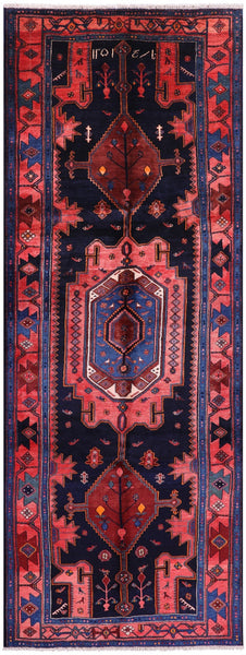 New Authentic Persian Nahavand Handmade Wool Rug - 4' 9" X 13' - Golden Nile