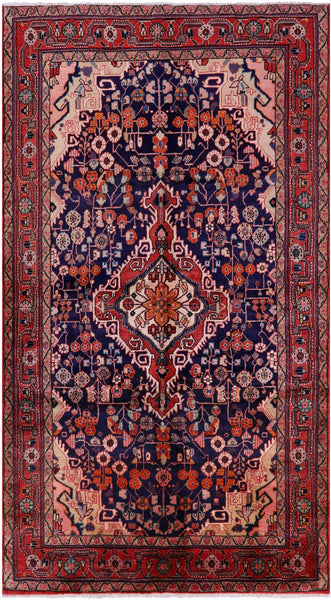 Blue New Authentic Persian Hamadan Rug - 5' 8" X 10' 0" - Golden Nile