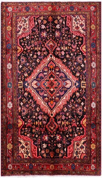 Black New Persian Nahavand Handmade Rug - 5' 8" X 9' 10" - Golden Nile