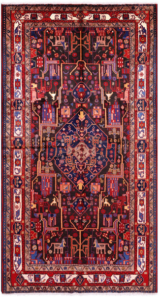 Black New Persian Authentic Nahavand Wool Rug - 5' 3" X 9' 4" - Golden Nile