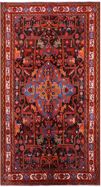 Black New Persian Authentic Nahavand Rug - 5' 6" X 10' 3" - Golden Nile