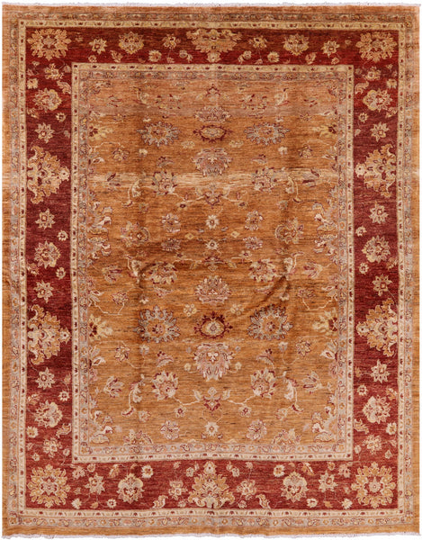 Chobi Peshawar Handmade Rug - 8' X 9' 10" - Golden Nile