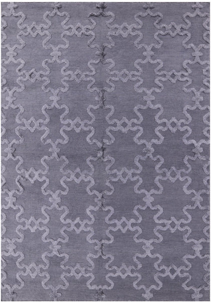 Grey Flat Weave Moroccan Wool Rug - 6' 1" X 9' 1" - Golden Nile