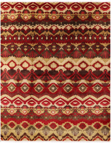 Ikat Handmade Wool Area Rug - 8' 1" X 10' 1" - Golden Nile