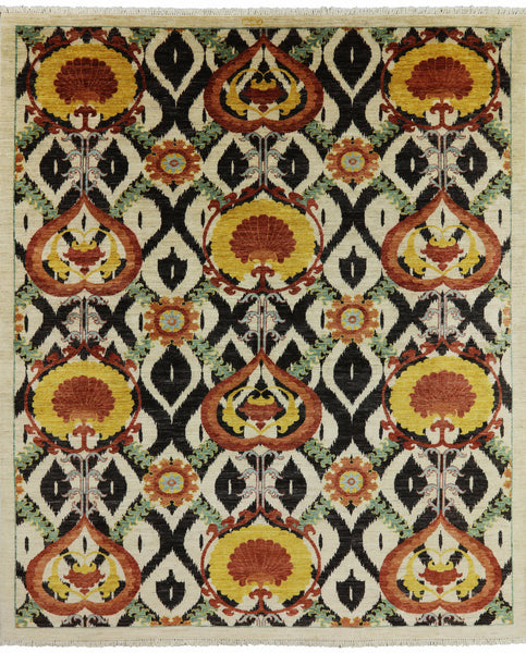 William Morris Handmade Wool Area Rug - 8' 2" X 9' 9" - Golden Nile