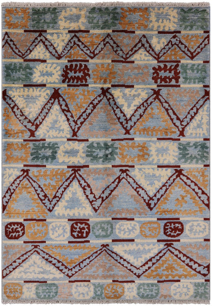 Tribal Moroccan Hand Knotted Area Rug - 6' 3" X 8' 10" - Golden Nile