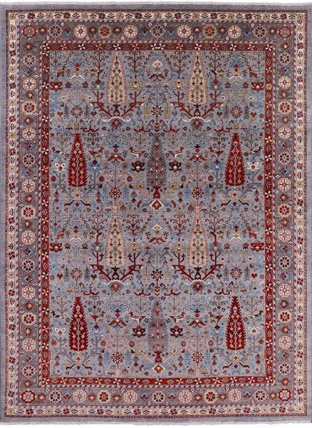 Grey Fine Serapi Hand Knotted Wool Area Rug - 10' 4" X 14' 0" - Golden Nile