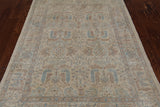 Ivory Turkish Oushak Hand Knotted Wool Rug - 4' 0" X 5' 9"