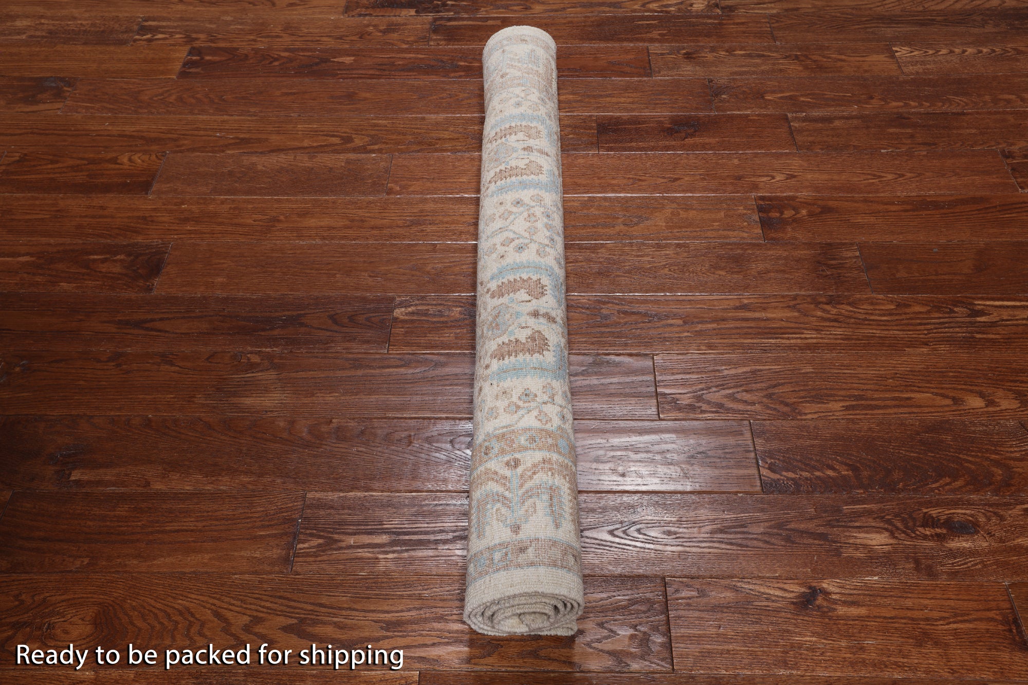 Ivory Turkish Oushak Hand Knotted Wool Rug - 4' 0" X 5' 9"