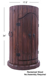 Reclaimed Wood Handcrafted Barrel Bar with 9 Bottle Wine Hutch Mini Bar - Golden Nile