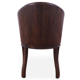 Grey Upholstered Reclaimed Wood Barrel Chair - Golden Nile