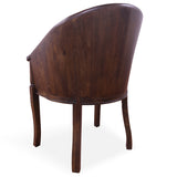 Grey Upholstered Reclaimed Wood Barrel Chair - Golden Nile