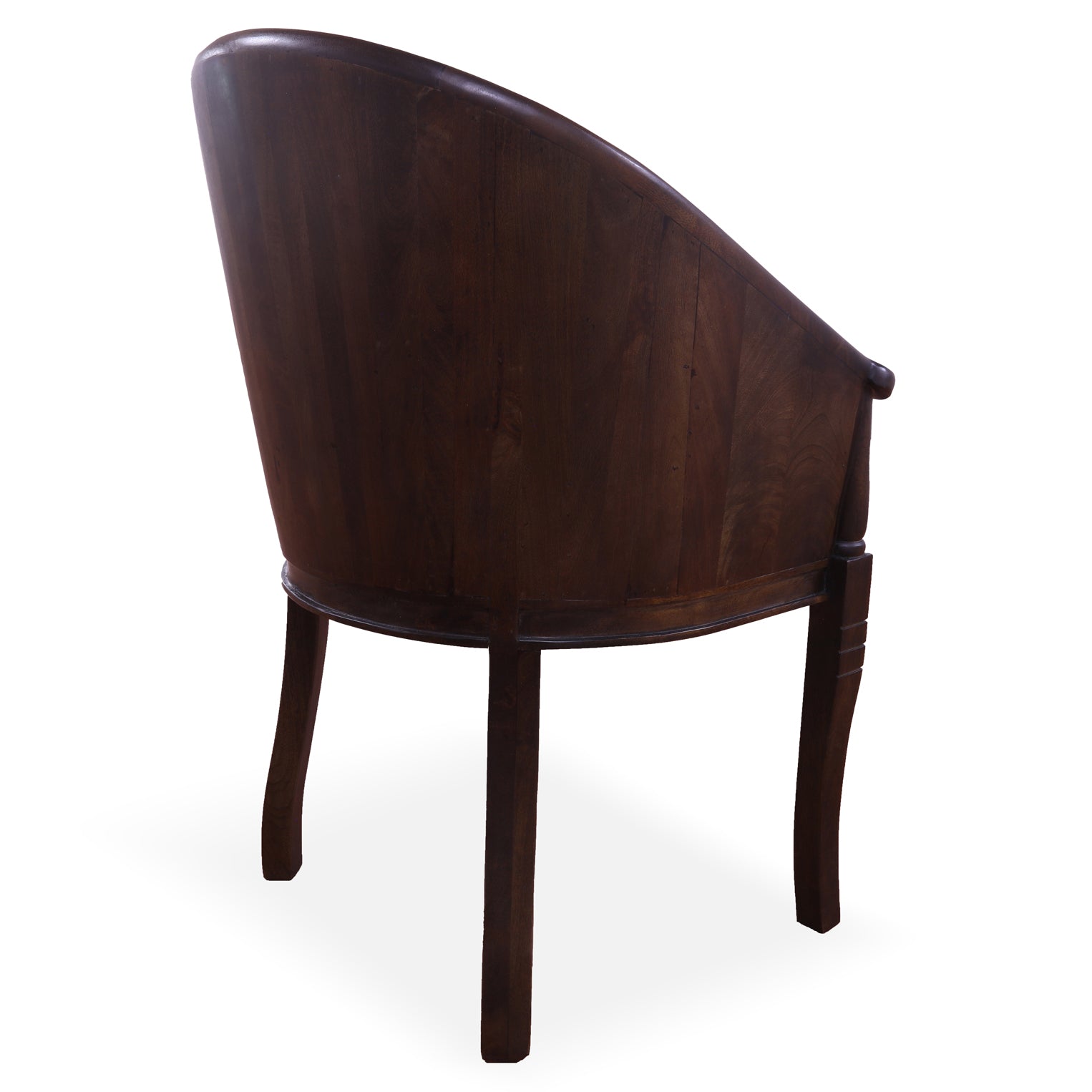 Grey Upholstered Reclaimed Wood Barrel Chair - Golden Nile