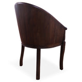 Grey Upholstered Reclaimed Wood Barrel Chair - Golden Nile