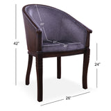 Grey Upholstered Reclaimed Wood Barrel Chair - Golden Nile