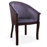 Grey Upholstered Reclaimed Wood Barrel Chair - Golden Nile