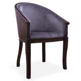 Grey Upholstered Reclaimed Wood Barrel Chair - Golden Nile