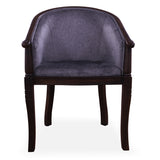 Grey Upholstered Reclaimed Wood Barrel Chair - Golden Nile