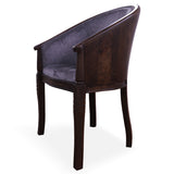 Grey Upholstered Reclaimed Wood Barrel Chair - Golden Nile