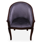 Grey Upholstered Reclaimed Wood Barrel Chair - Golden Nile