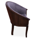 Grey Upholstered Reclaimed Wood Barrel Chair - Golden Nile