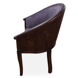 Grey Upholstered Reclaimed Wood Barrel Chair - Golden Nile