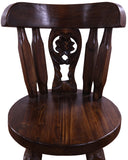 Reclaimed Wood Bar & Counter Stool - Handcarved Back Sunflower - Golden Nile