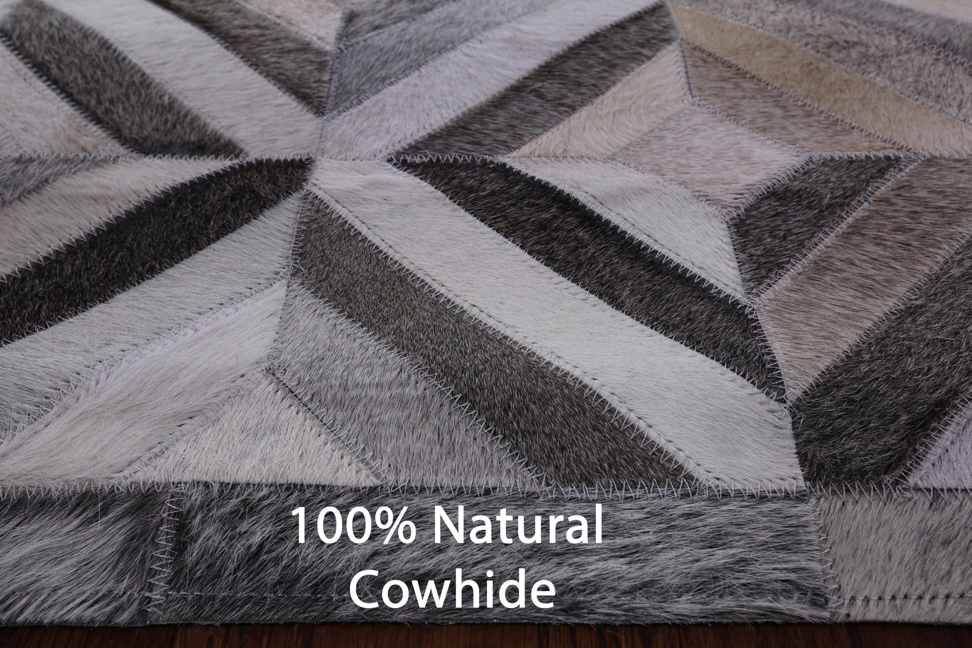 Natural Cowhide Hand Stitched Patchwork Rug - 6' 0" X 9' 0" - Golden Nile