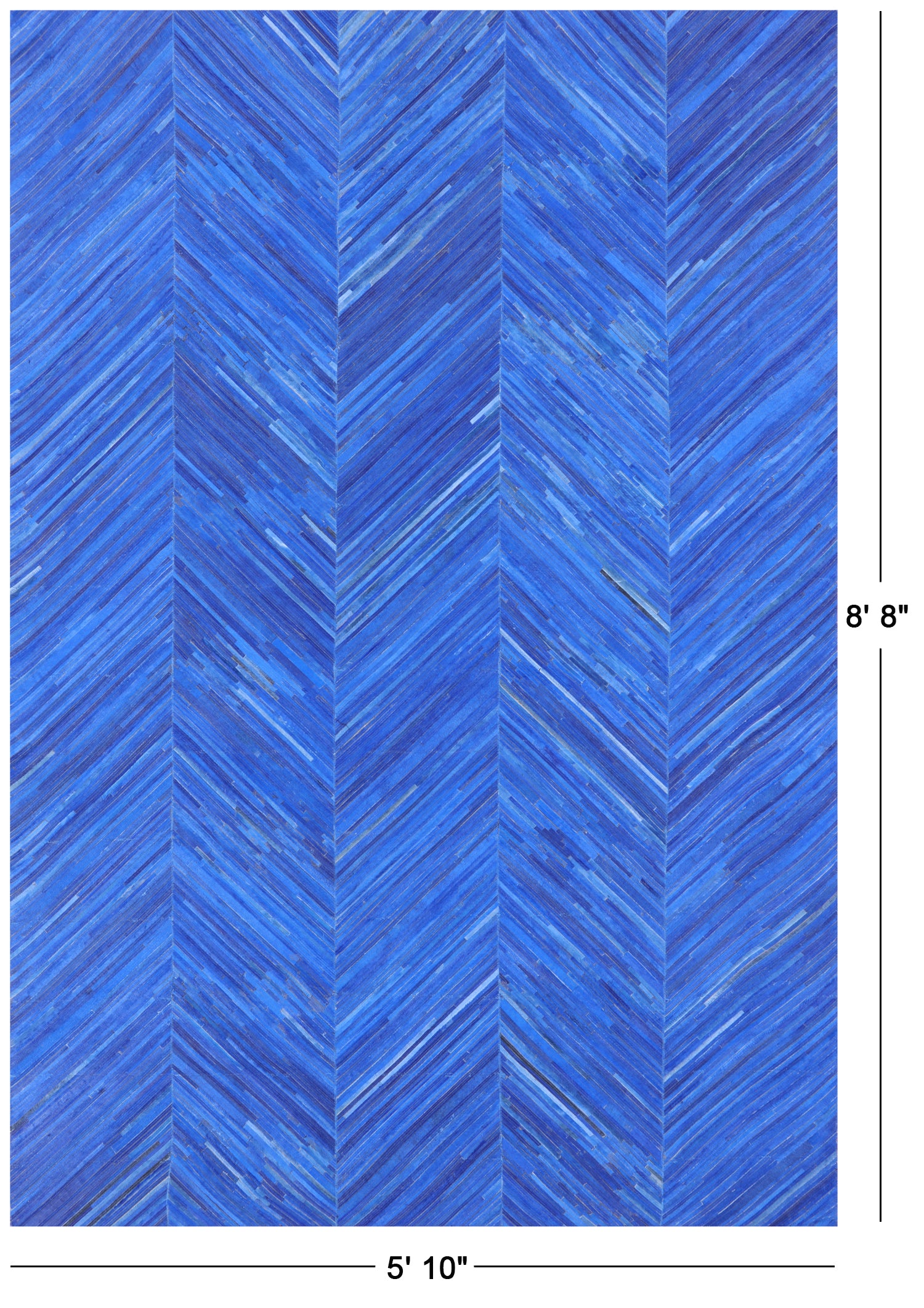 Cowhide Hand Stitched Patchwork Rug - 5' 10" X 8' 8" - Golden Nile