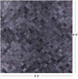 Black Square Natural Cowhide Hand Stitched Patchwork Rug - 8' 0" X 8' 0" - Golden Nile