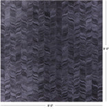 Black Square Natural Cowhide Hand Stitched Patchwork Rug - 9' 0" X 9' 0" - Golden Nile