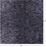 Black Square Natural Cowhide Hand Stitched Patchwork Rug - 9' 0" X 9' 0" - Golden Nile