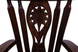 Reclaimed Wood Chair Handcarved Back Sunflower Removable Hair-On Cowhide Pillow - Golden Nile