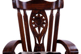 Reclaimed Wood Chair Handcarved Back Sunflower Removable Hair-On Cowhide Pillow - Golden Nile