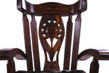 Reclaimed Wood Chair Handcarved Back Sunflower Removable Hair-On Cowhide Pillow - Golden Nile