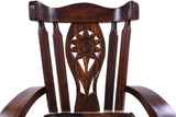 Reclaimed Wood Chair Handcarved Back Sunflower Removable Hair-On Cowhide Pillow - Golden Nile