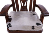 Reclaimed Wood Chair Handcarved Back Sunflower Removable Hair-On Cowhide Pillow - Golden Nile