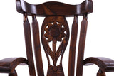 Reclaimed Wood Chair Handcarved Back Sunflower Removable Hair-On Cowhide Pillow - Golden Nile