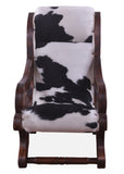 Hair-On Cowhide Handcrafted Reclaimed Wood Chair - Golden Nile