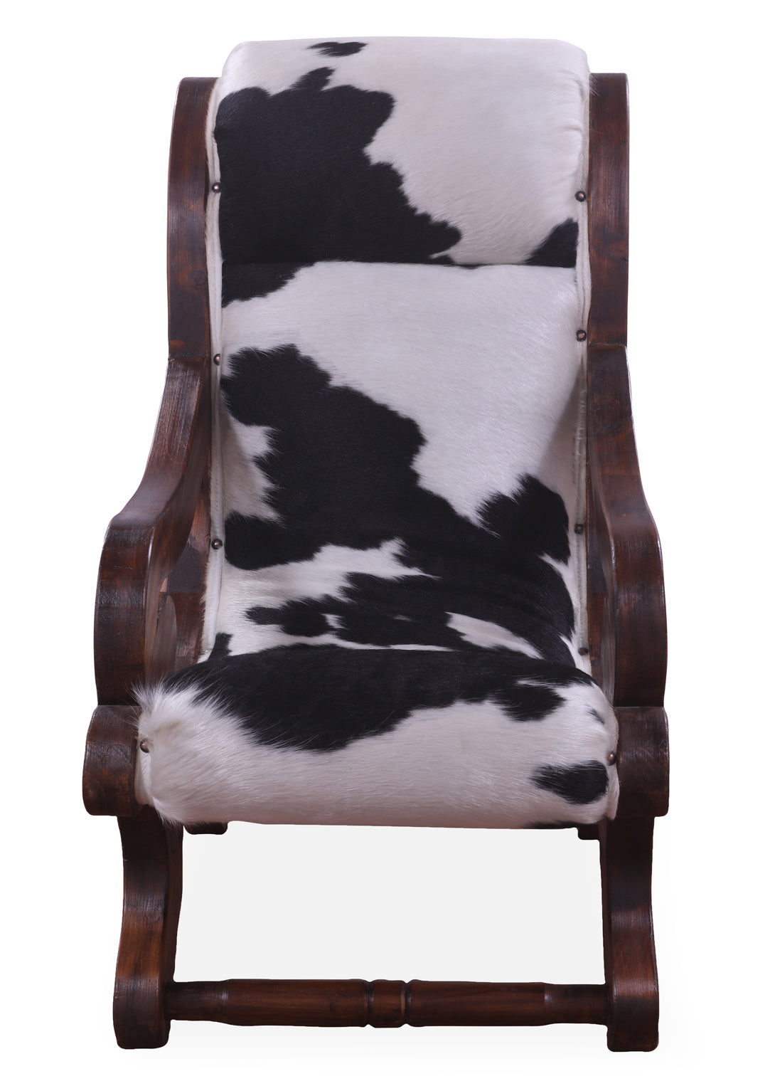 Hair-On Cowhide Handcrafted Reclaimed Wood Chair - Golden Nile
