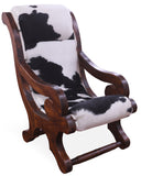 Hair-On Cowhide Handcrafted Reclaimed Wood Chair - Golden Nile