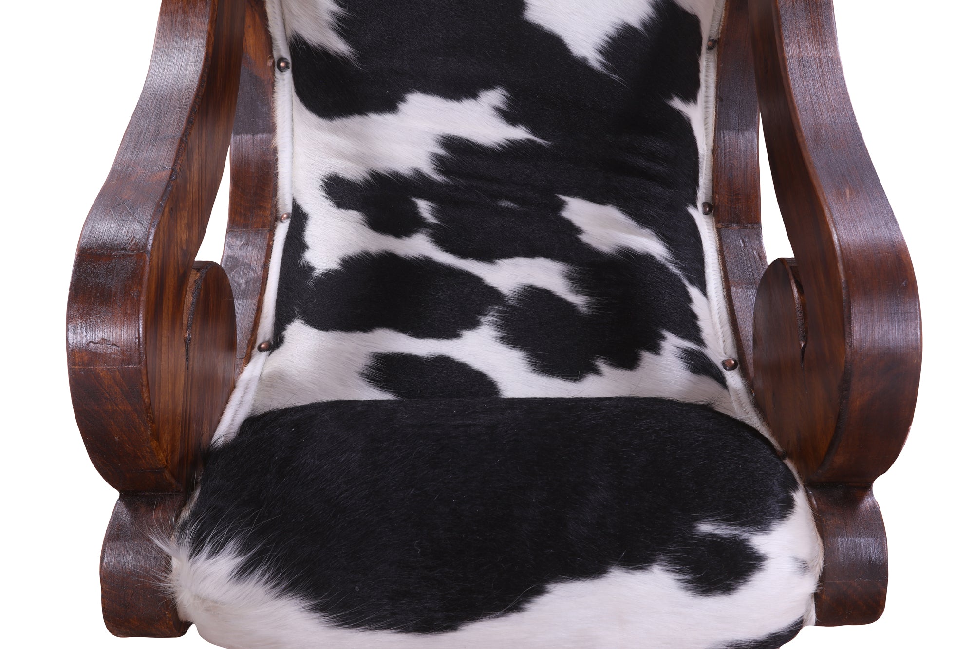 Hair-On Cowhide Handcrafted Reclaimed Wood Chair - Golden Nile